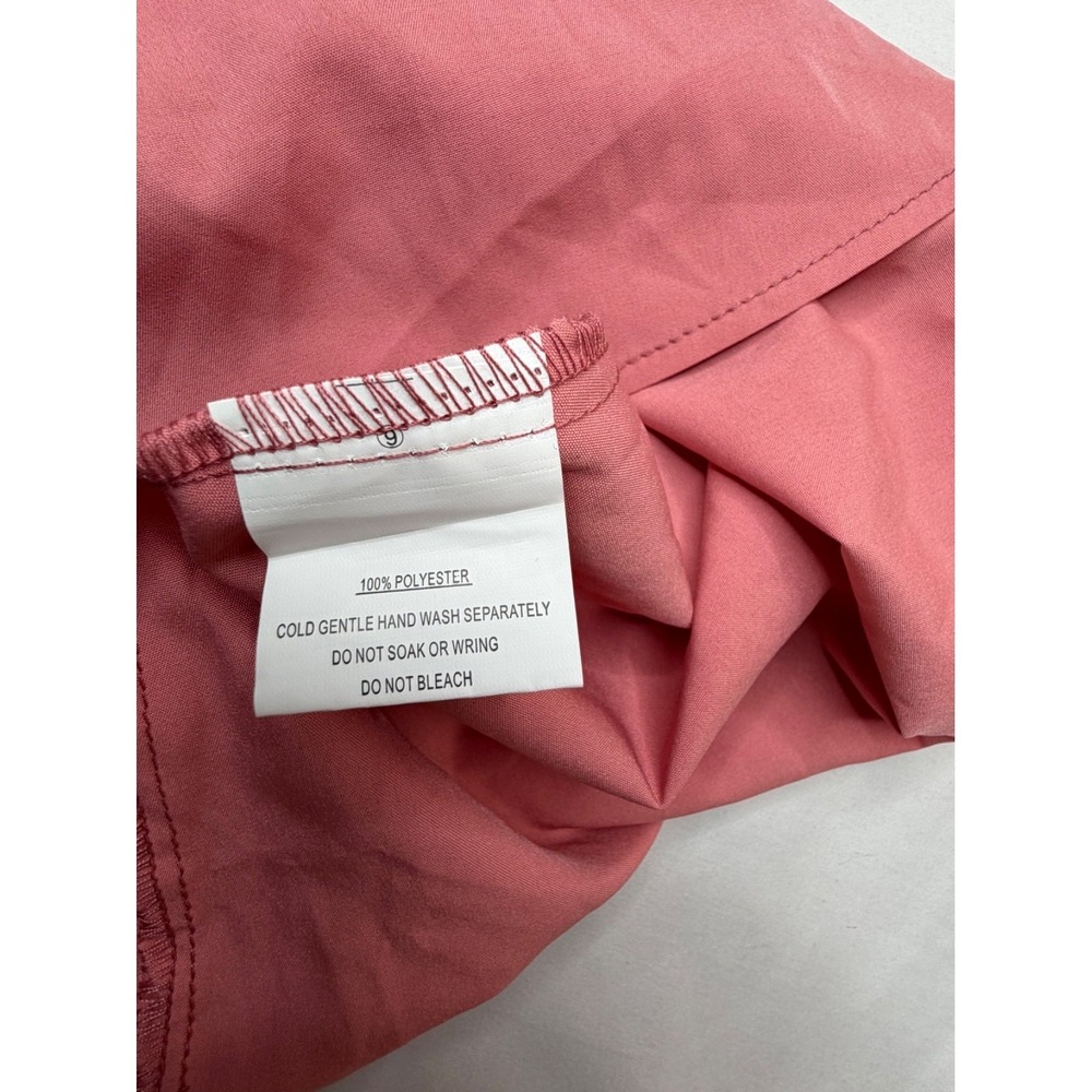 Here Comes The Sun Rose Pink Halter Mini Dress Asymmetrical Ruffle Hem NWT S - Picture 11 of 14